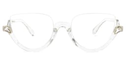 Felicia Cat Eye Crystal Glasses (Z-shaped Arms)0