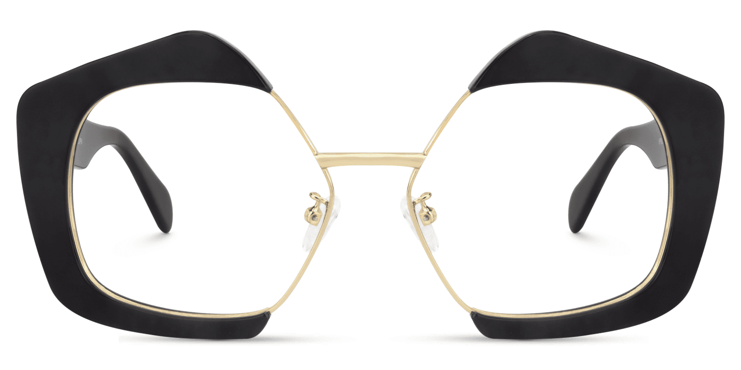 Geometric Black Glasses | Zeelool Eyeglass Frames0