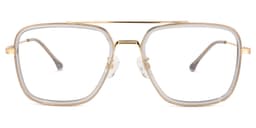 Nayeli Aviator Gray-Gold Glasses0
