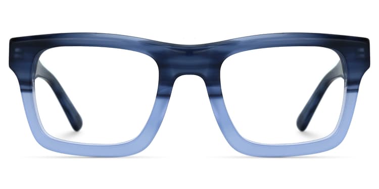 Riley Rectangle Blue Glasses