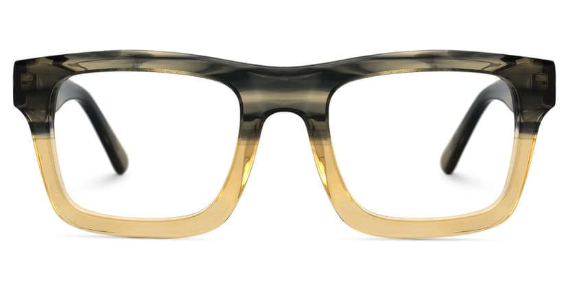 Riley Rectangle Cameo-Green Glasses