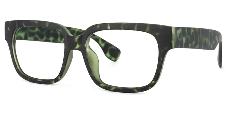 Colin Rectangle Green Floral Glasses