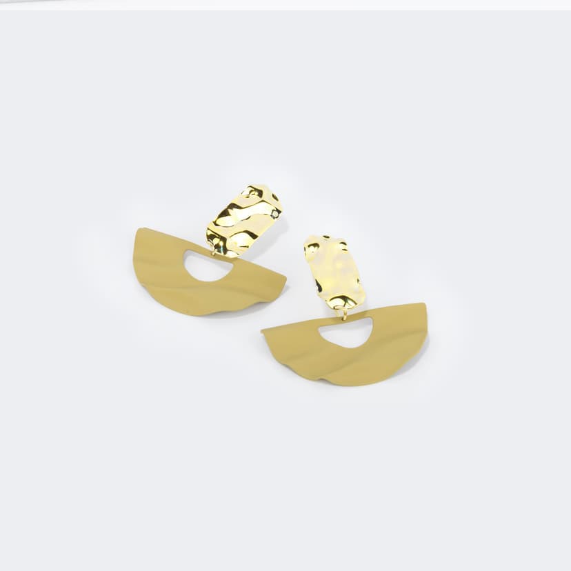 Stylish Semicircle Metal Earrings