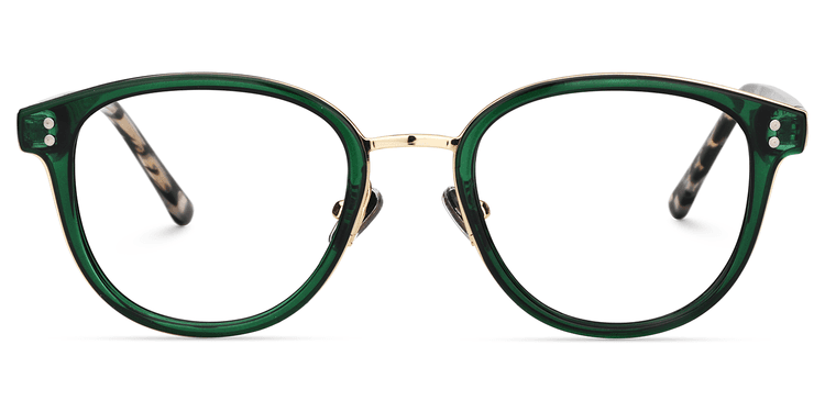 Matthew Round Green Glasses