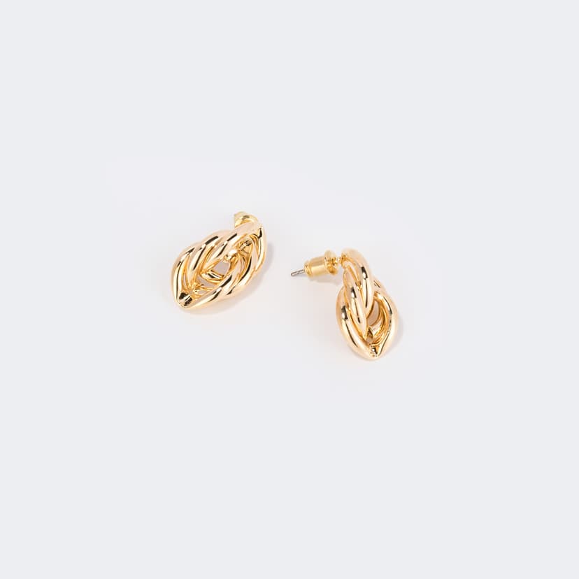 Stylish Braided Gold Earrings