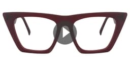 Cecile Cat Eye Red Glasses0