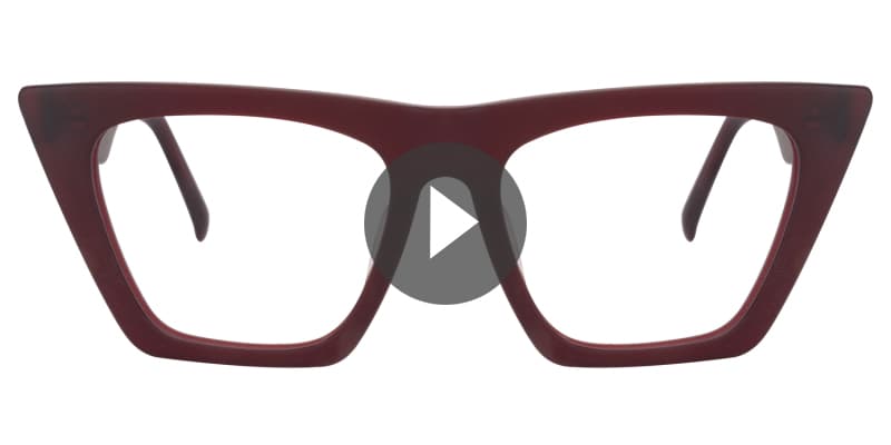 Cecile Cat Eye Red Glasses