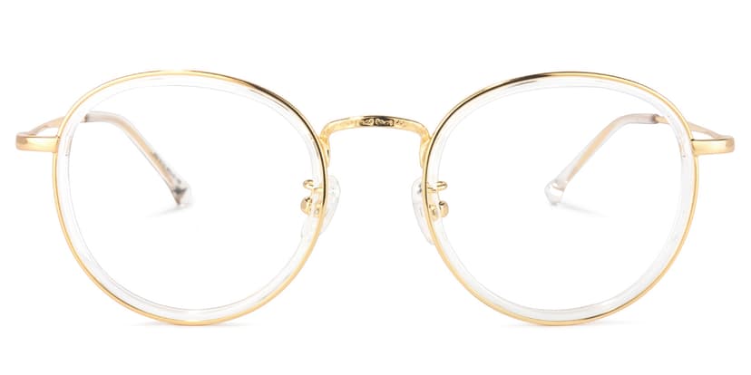 Yahya Round Gold-Crystal Glasses