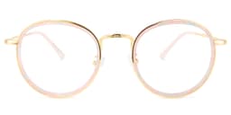 Yahya Round Gold-Pink Glasses0
