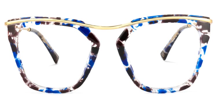 Yadiel Geometric Blue-Floral Glasses
