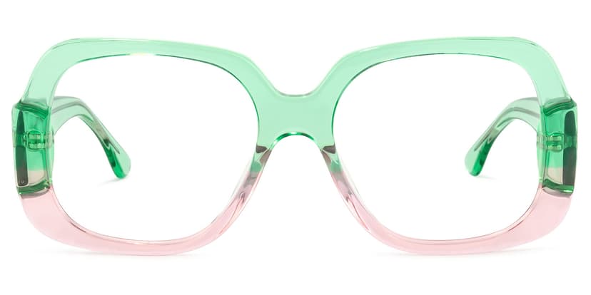 Erkrath Square Green-Pink Glasses