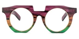 Mckoy Geoemtric Purple-Green Glasses0