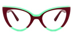 Claudette Cat Eye Burgundy Glasses0