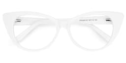 Cindy Cat Eye White Glasses1