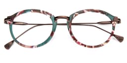 Anemone Round Green-Floral Glasses 1