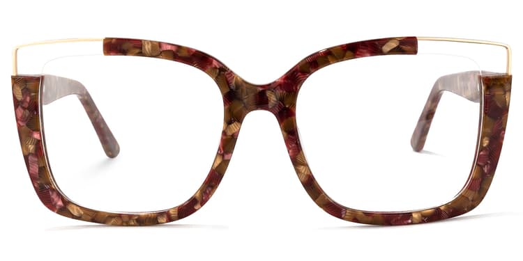 Dortch Square Red-Floral Glasses