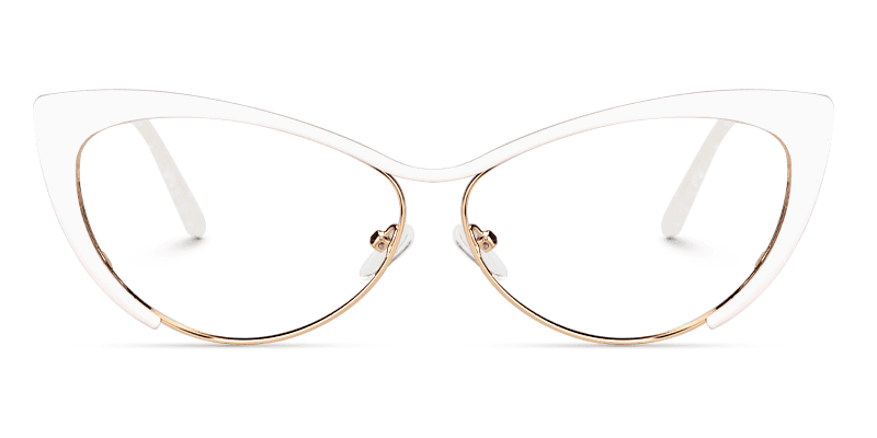 Cateye White Glasses | Zeelool Eyeglasses1