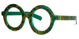 Calhoun Round Green-Floral Glasses1