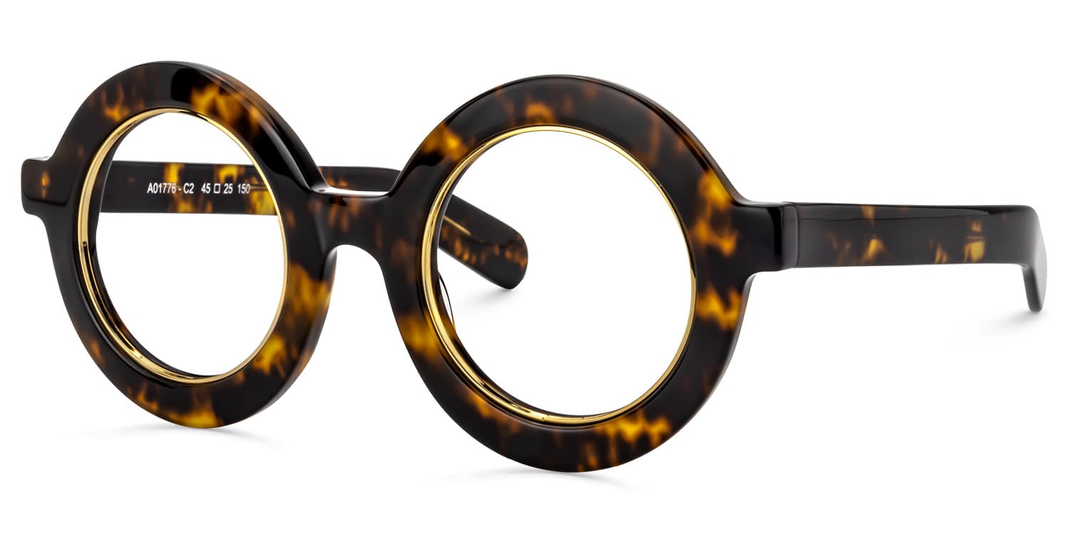 Round Yellow Tortoise Glasses | Zeelool Glasses2