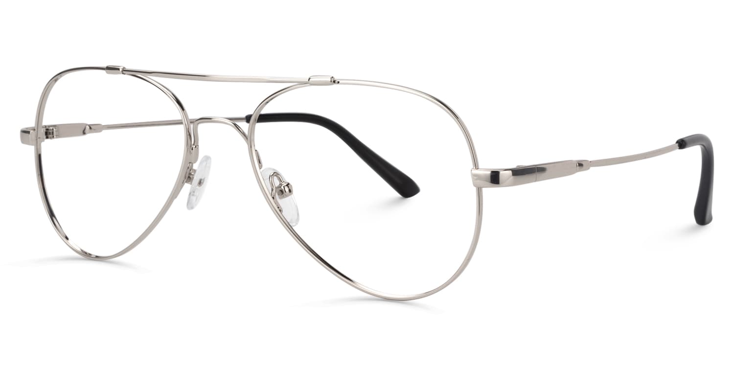 Aviator Silver Glasses | Zeelool Glasses3