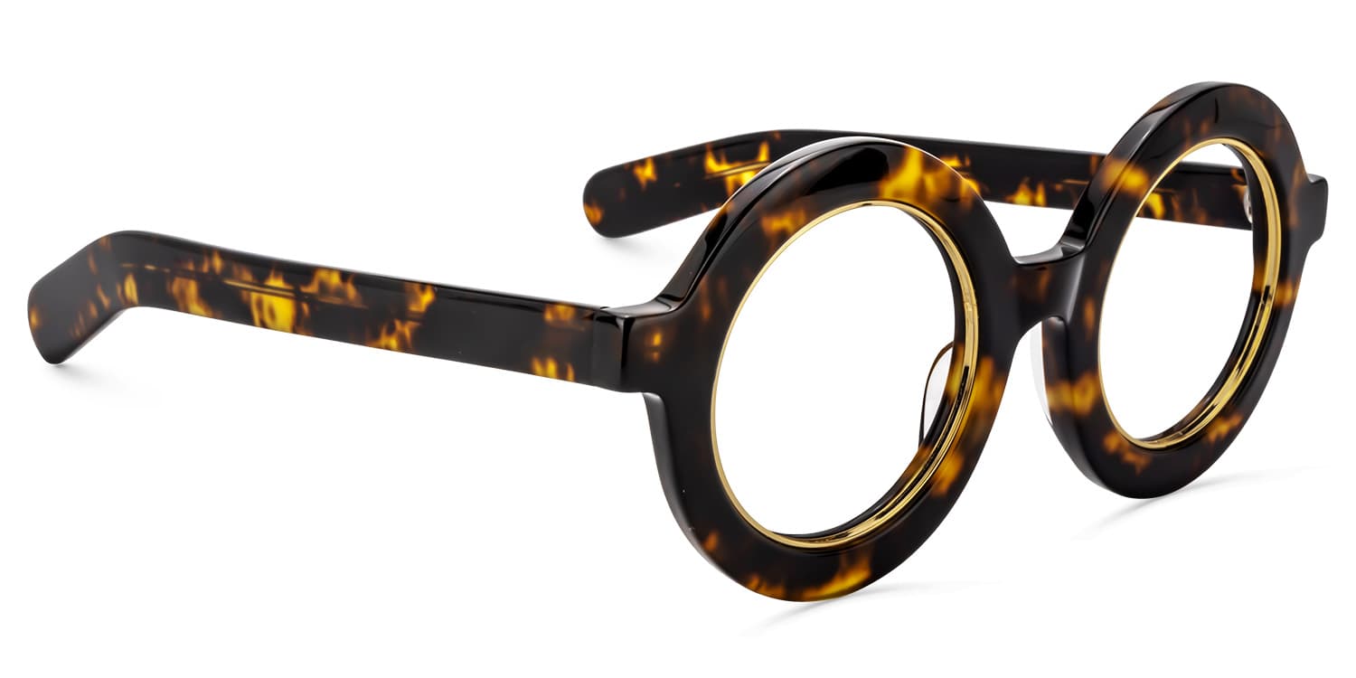 Round Yellow Tortoise Glasses | Zeelool Glasses3