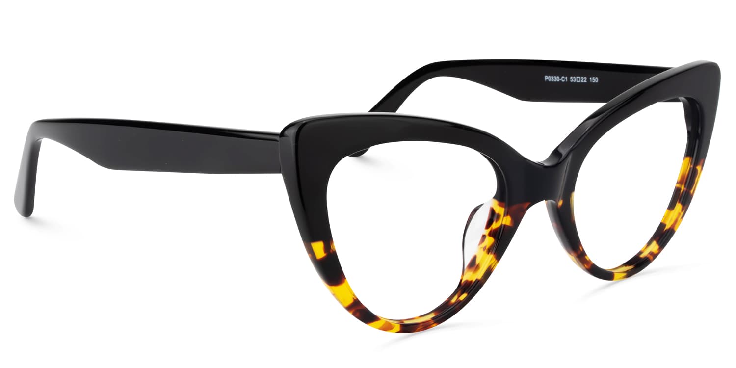 Cat Eye Yellow Tortoise Glasses | Zeelool Glasses2