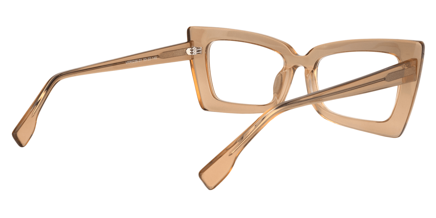 Rectangle Brown Glasses | Zeelool Eyeglasses6