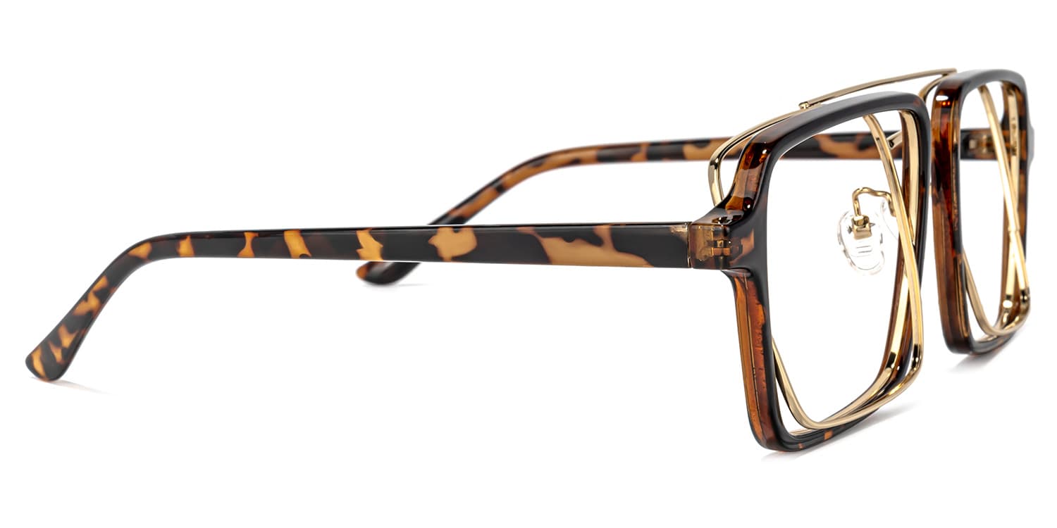 Aviator Tortoise-Gold Glasses | Zeelool Glasses3