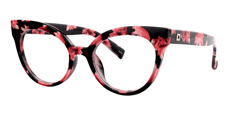 Cateye Red Floral Glasses | Zeelool Optical2