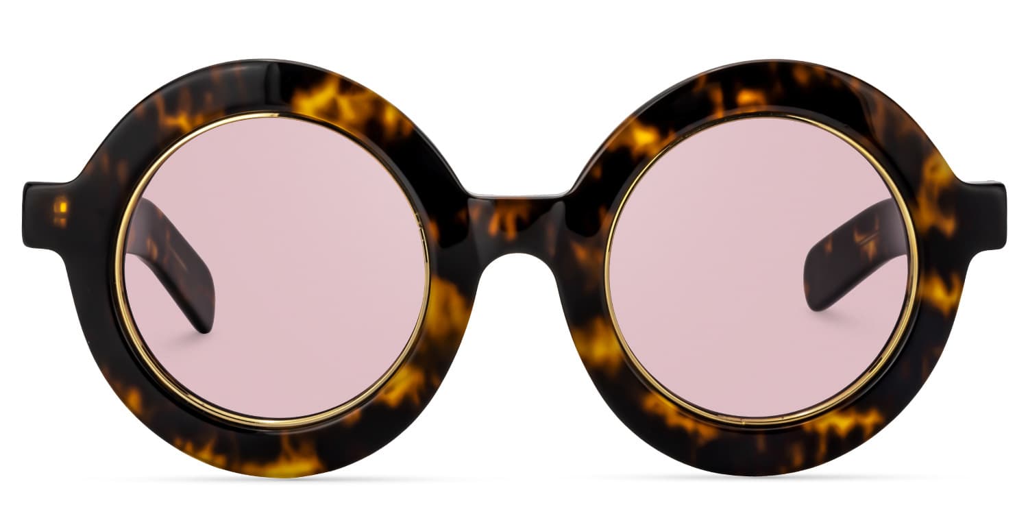 Round Yellow Tortoise Glasses | Zeelool Glasses6