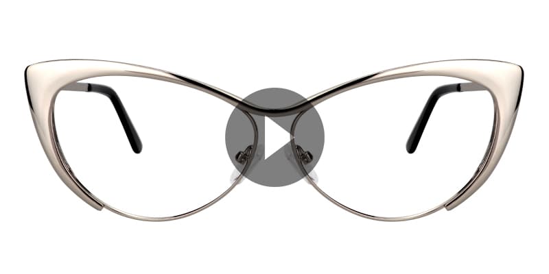 Ellen Cateye Silver Glasses