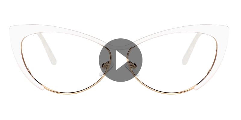 Cateye White Glasses | Zeelool Eyeglasses0
